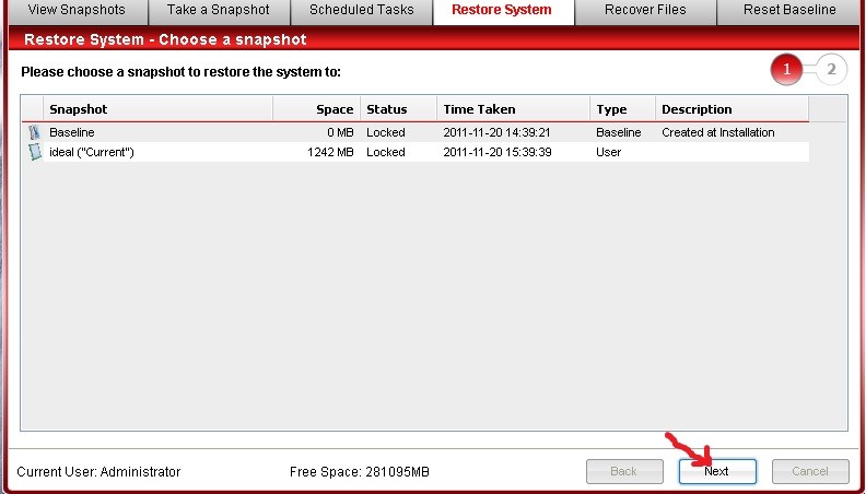 Comodo Time Machine